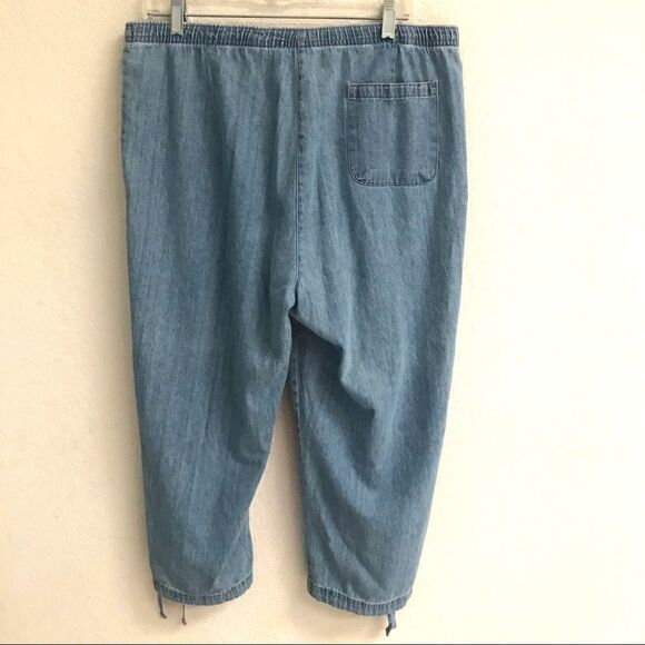 Vintage light wash Classic Element granny core pull on cropped denim jeans 14 - Picture 2 of 5